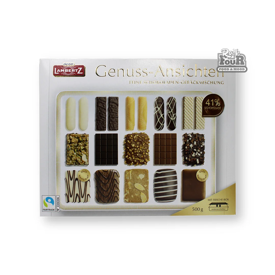 Assortment of chocolate-coated cookies "Henry Lambertz Genuss-Asichten" 500g